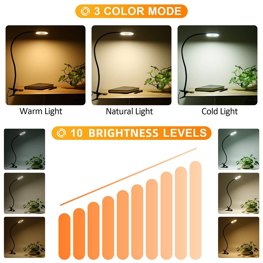 48 LED Lampe de Bureau Clip US - Photography Lighting Book avis et prix