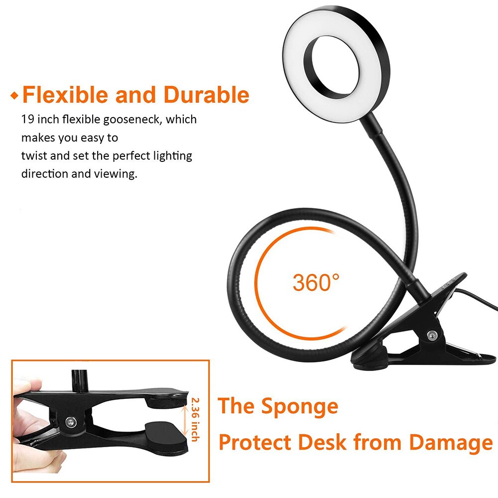 48 LED Lampe de Bureau Clip US - Photography Lighting Book avis et prix