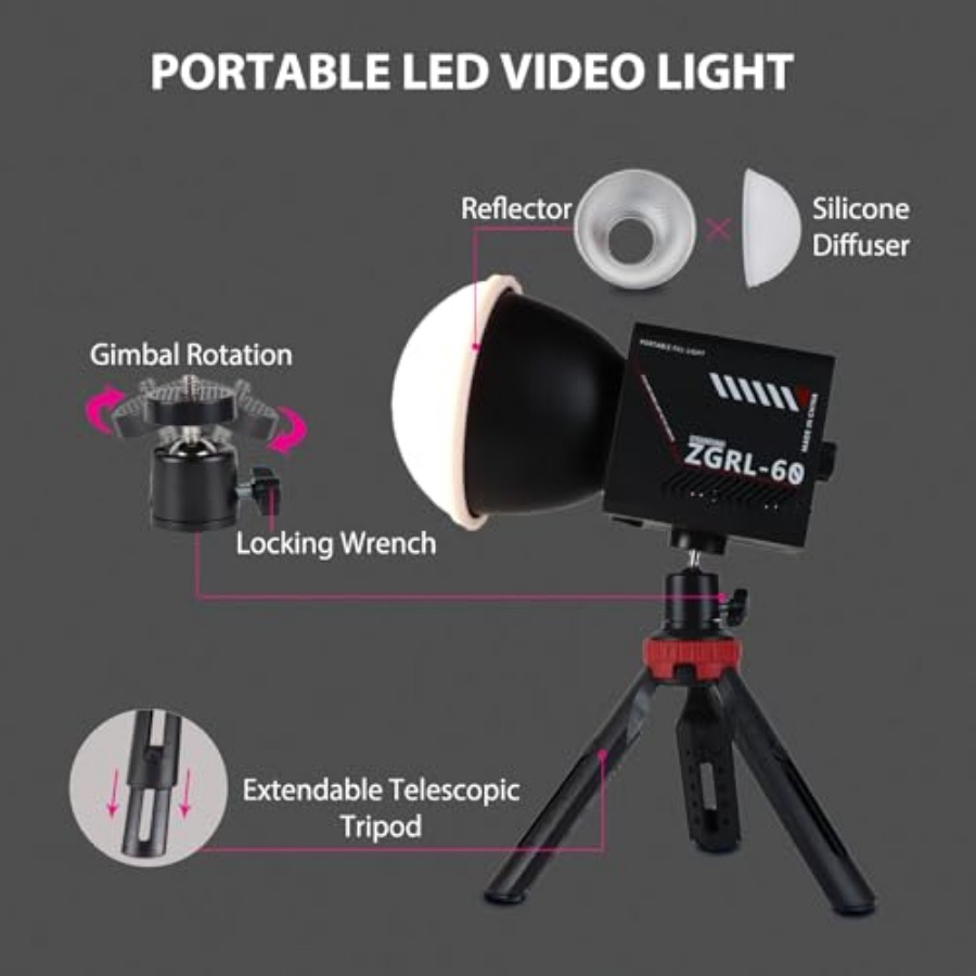 Lampe vidéo LED COB 60W portab - Photography Lighting Studio avis et prix